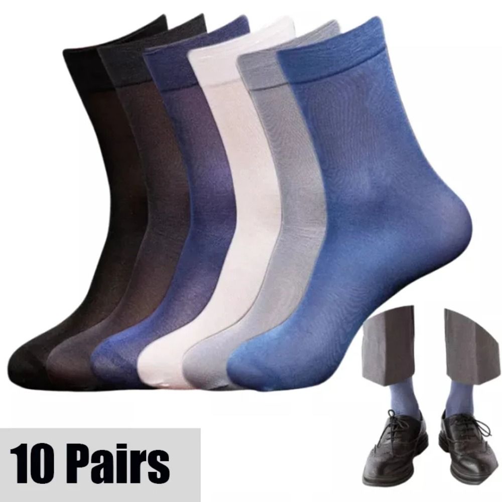 Silk Sock Bamboo - 10pairs New Breathable Men Ice Silk