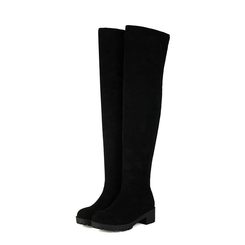 Faux Suede Leather Flock Slip- - огляд і ціна Knee High Sock Women