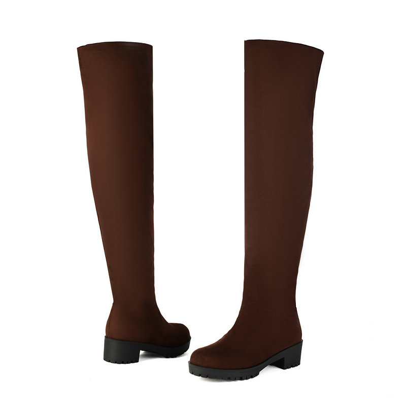 Faux Suede Leather Flock Slip- - огляд і ціна Knee High Sock Women