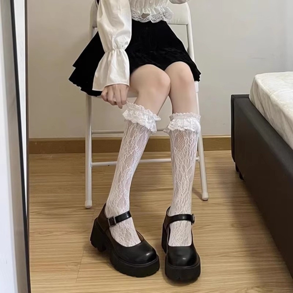 1Pair New Floral Print Lace Me - огляд і ціна Fishnet Stocking Women