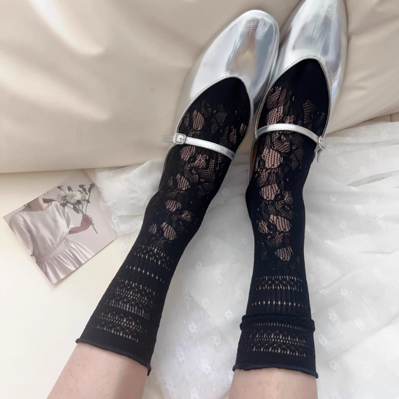 New Black Jacquard Tabi Socks  - огляд і ціна Toe Sock Split